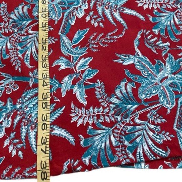 Loft One Shouldered Red Floral Dress Size Large - Picture 10 of 15